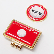 ゴルフマーカー長方形ゴールド